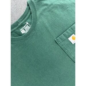 Carhartt T Shirt Mens Size 2XLT Green Loose Fit Pocket Tee 2021 Rugged Workwear